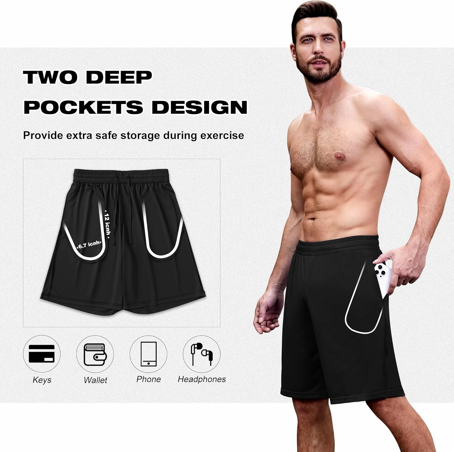 Mens 4-6 Pack Workout Gym Shorts Quick Dry Lightweight Athletic Basketball Running Shorts for Men with Pockets