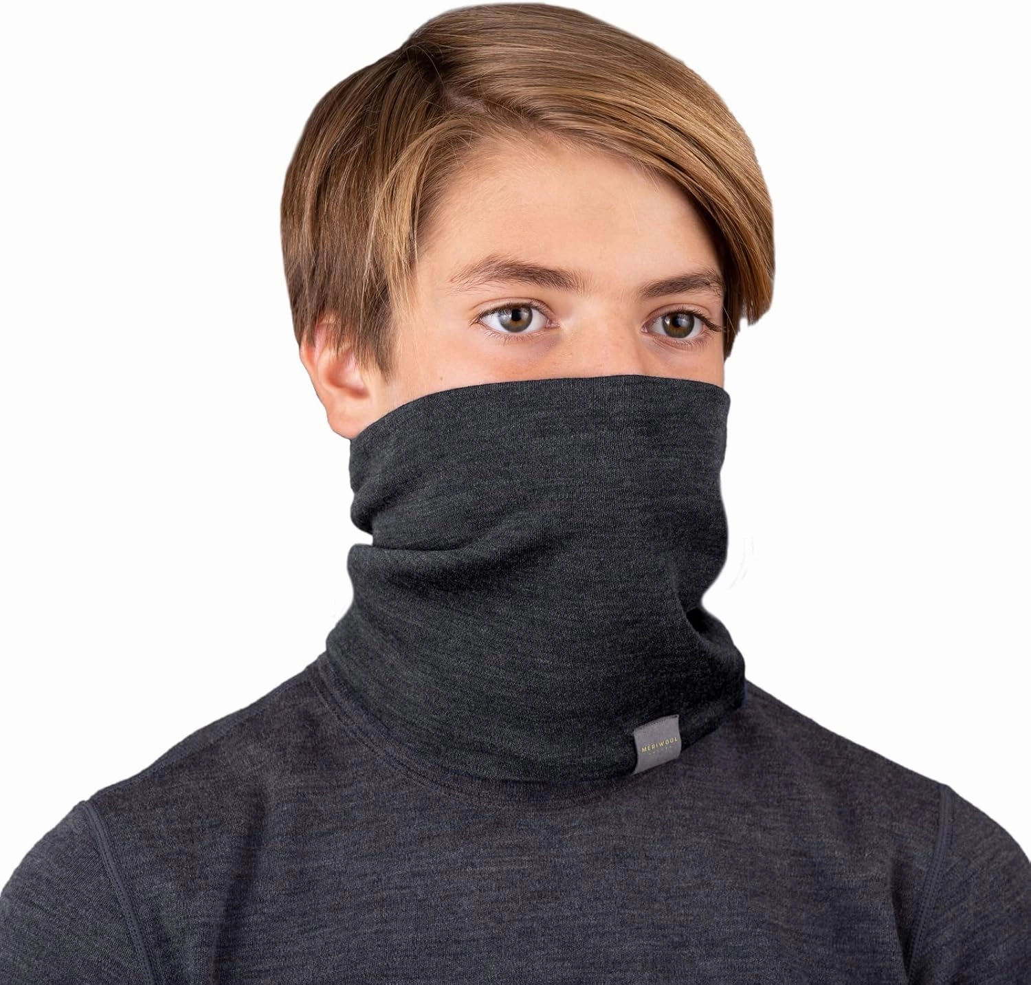 MERIWOOL Kids Merino Wool Neck Gaiter Midweight Winter Neck Warmer