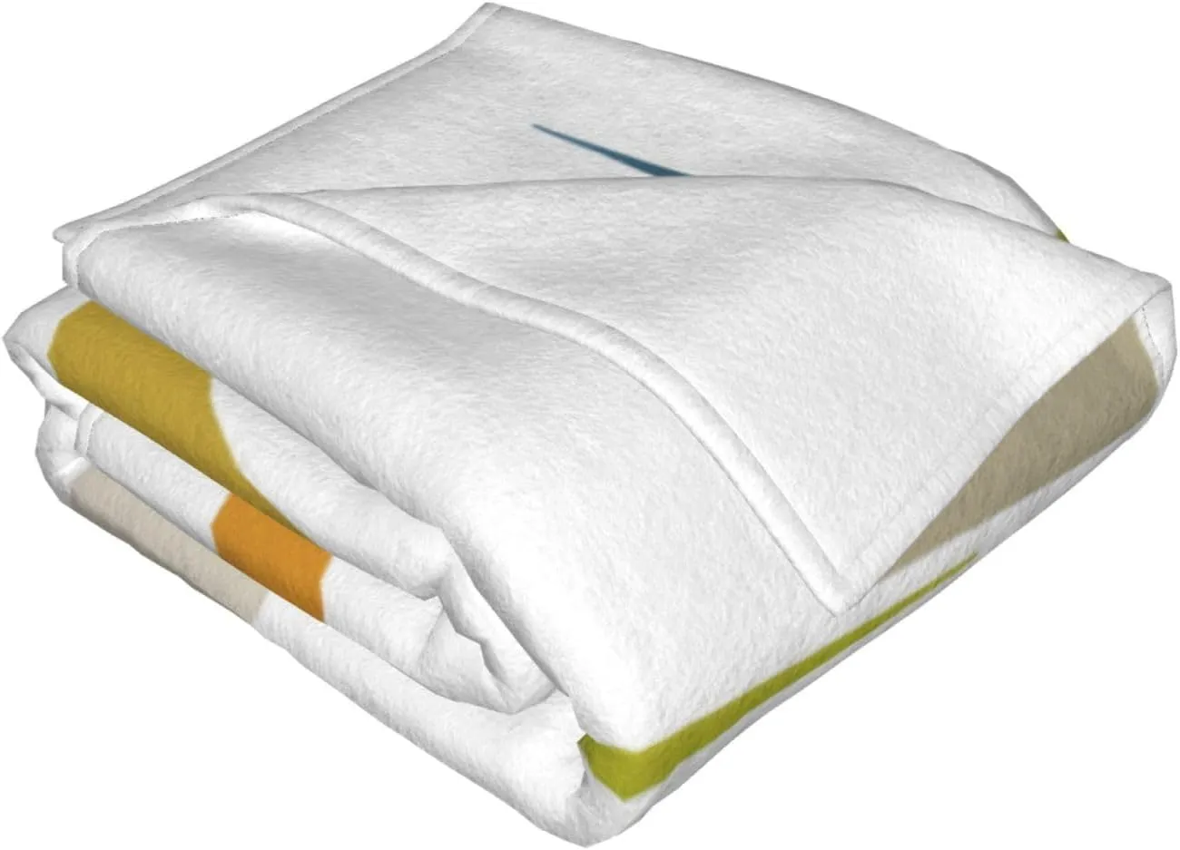 Mid Century Modern Colorful Geometric Retro 50"X40" Flannel Blanket - 100% Soft Polyester, Lightweight and Warm, Suitable for Families, Camping, Travel