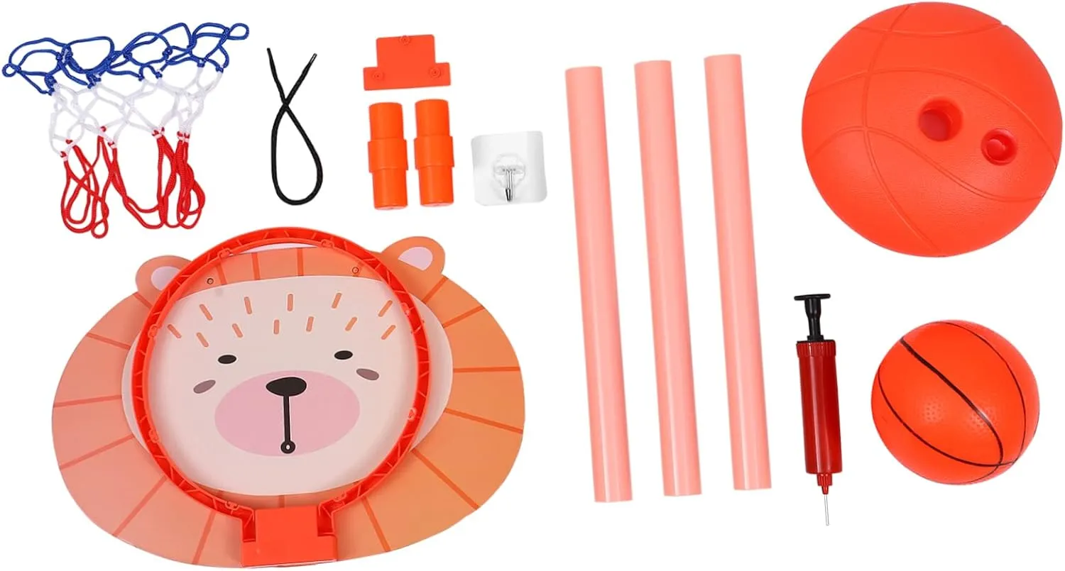 Milisten 2-in-1 Boys and Girls Basketball Hoop Set Boys and Girls Indoor Basketball Toy Adjustable Hoop Game Toys Safe for Toddlers Random Style