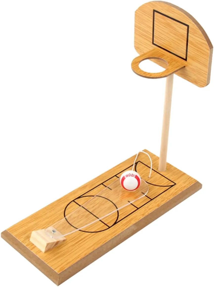 Mini Basketball Game Set Portable Tabletop Indoor Outdoor Fun for Adults Hand Eye Coordination for Office Travel Great Novelty for All Ages