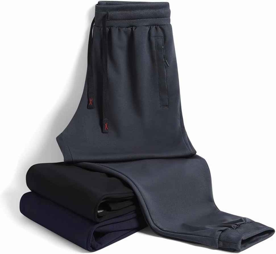 MOHEM Boys' Pull on Athletic Sweatpants Fleece Jogger Workout Pants with Zipper Pockets