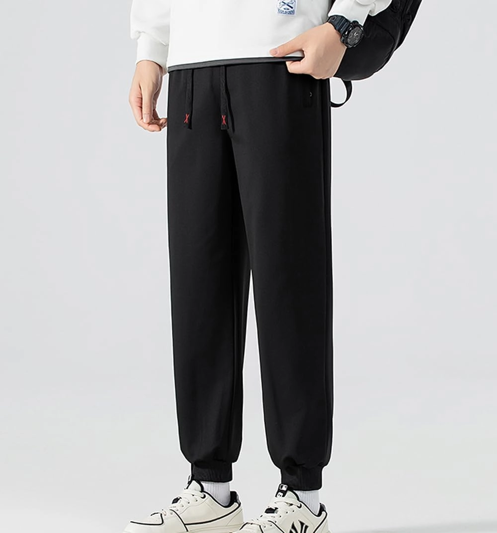 MOHEM Boys' Pull on Athletic Sweatpants Fleece Jogger Workout Pants with Zipper Pockets