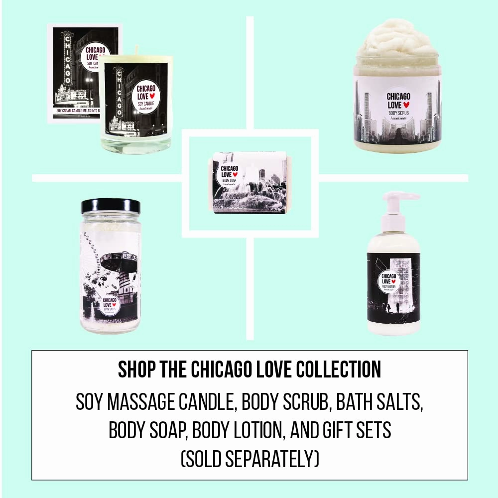 Mojo Spa Chicago Love Large Gift Set | 3 Handmade Natural Bath and Body Products | Body Scrub, Body Lotion, Bath Salts