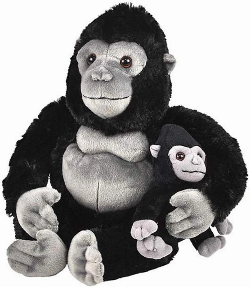 Mom and Baby Stuffed Animal Gorilla, 11" and 5", Safari Baby Shower Decorations, Nursery Decor, Zoo Animals for Toddlers, Quality Toys Kids Will Love, Cute, Soft, Huggable and Squeezable