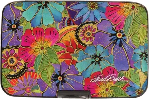 Monarque RFID Secure Armored Wallet, Laurel Burch Collection (Blossoming Florals)
