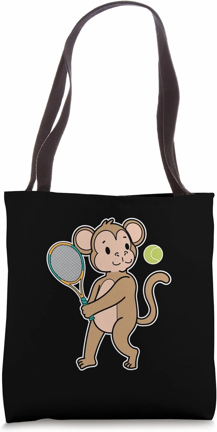 Monkey plays Tennis Tote Bag