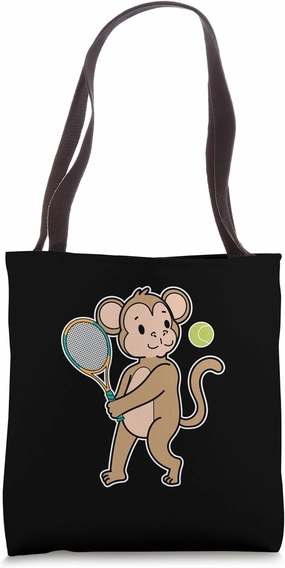 Monkey plays Tennis Tote Bag