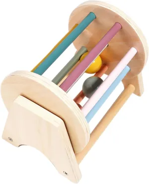 Montessori Textile Drum Wood Educational for Sensory Development Balls Bell Sound Promotes Fine Motor Skills Imagination for Crawlers Safe Engaging