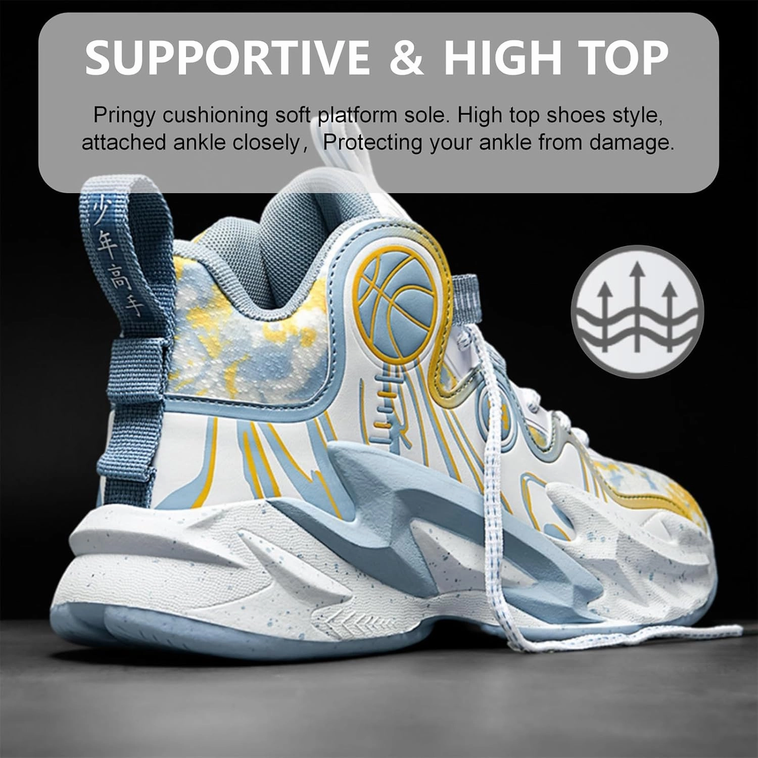 Moodeng Men's Basketball Shoes Anti-Slip Breathable Running Shoes Fahsion Sneakers Lightweight Outdoor Gym Shoes