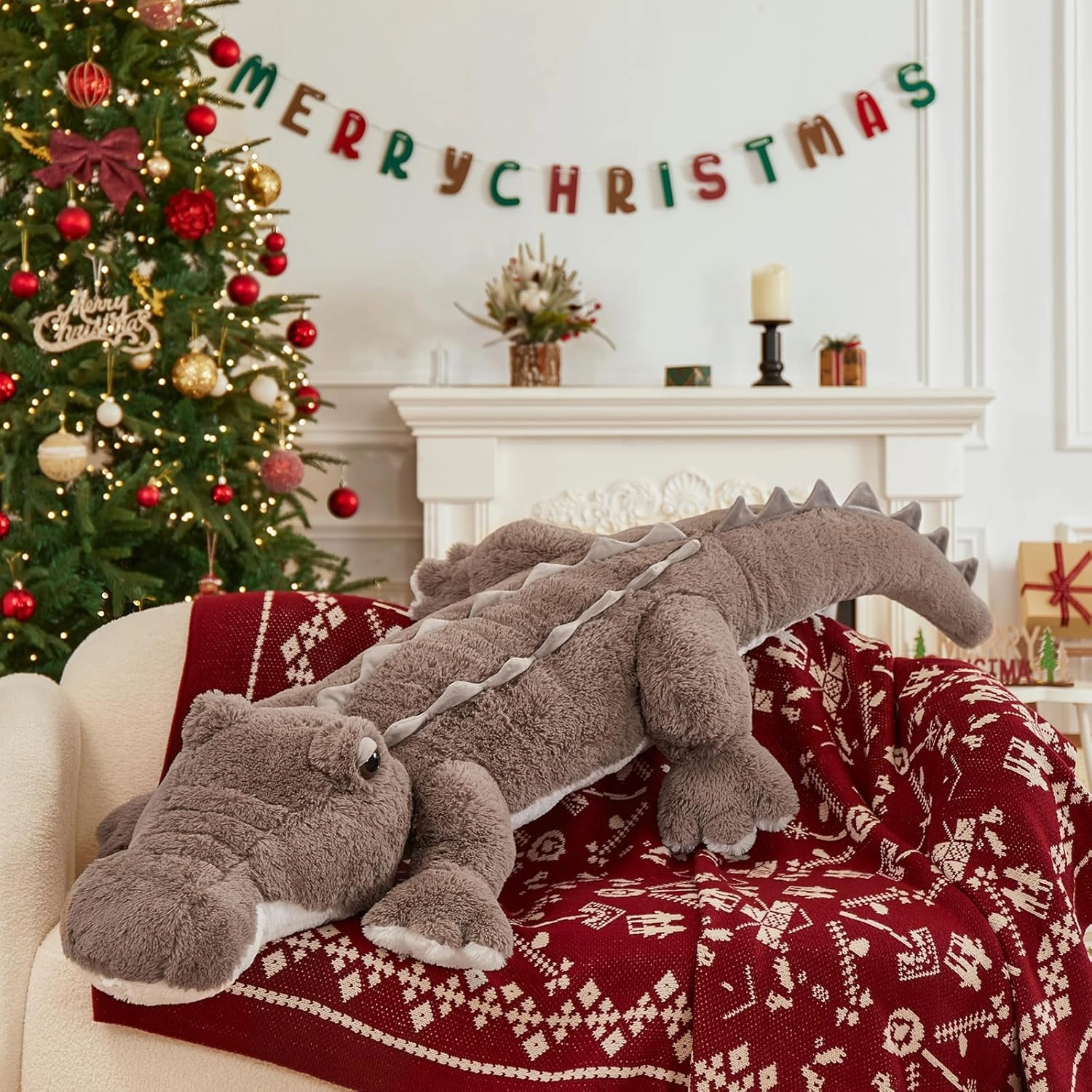 MorisMos Giant Alligator Stuffed Animal, 67inch Soft Large Alligator Plush Toy, Big Stuffed Crocodile Gifts for Kids Boys Girls