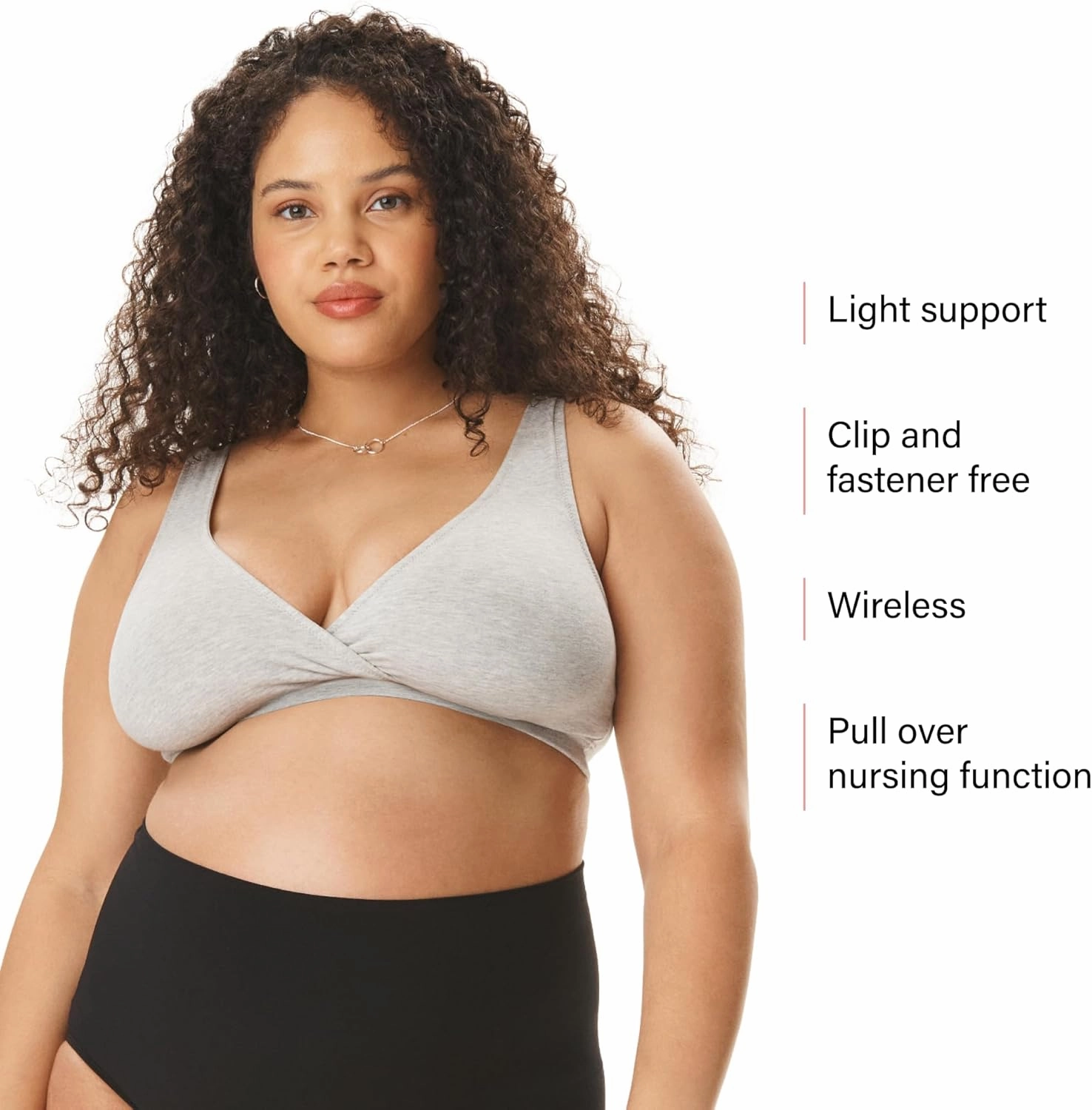 Motherhood Maternity Women's Soft Cotton Spandex Wrap Front Maternity & Nursing Sleep Bralette Bra S-3x