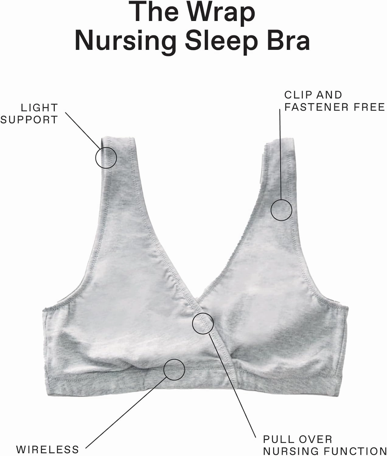 Motherhood Maternity Women's Soft Cotton Spandex Wrap Front Maternity & Nursing Sleep Bralette Bra S-3x