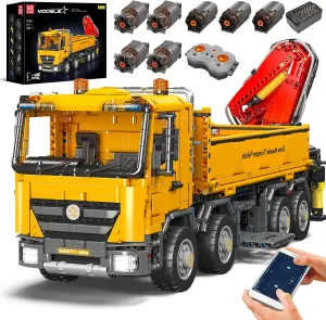 Mould King 17050 Self-Loading Crane Building Blocks Kits, MOC Heavy-Duty Romote Control Crane Truck Model, Collectible Set for Adults, Gift Toy for Kids Age 14  (4012  Pieces)