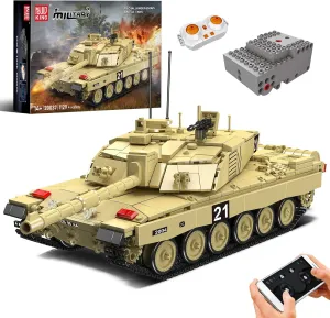 Mould King 20037 Challenger-2 Main Battle Tank Building Kits, MOC Military Tank Building Set for Adults, Collectible Army Model with Battery/APP Remote Control, Toys Gift for Kids Age 8  (1129 Pieces)