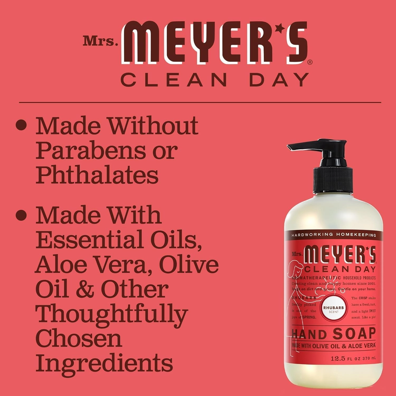 Mrs. Meyer's Liquid Hand Soap Rhubarb 12.5 OZ (Pack of 6)