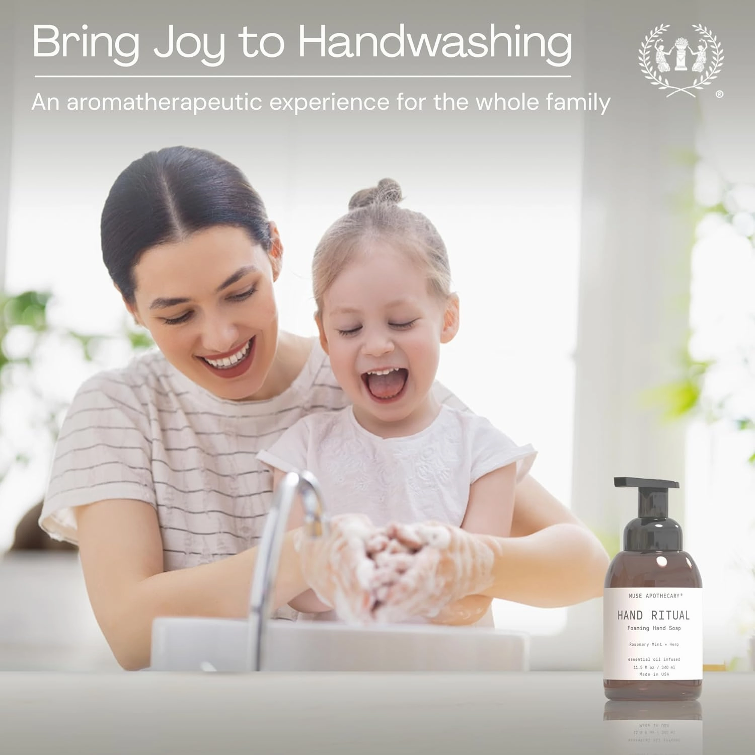 Muse Apothecary Hand Ritual - Aromatic and Nourishing Foaming Hand Soap, Infused with Natural Aromatherapy Essential Oils - USDA Certified Biobased - 11.5 oz, Fleur du Lavender, 3 Pack