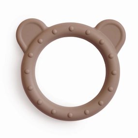 Mushie Kids Silicone Teether Bear - Natural | Soothing Relief for Sore Gums