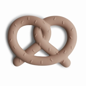 Mushie Kids Silicone Teether Pretzel - Natural | Soothing Relief for Sore Gums