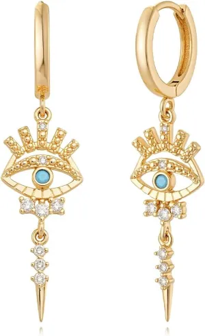 MYEARS Women Earrings Gold Huggie Hoop Dangle Drop 14K Gold Plated Small Simple Hypoallergenic Everyday Jewelry