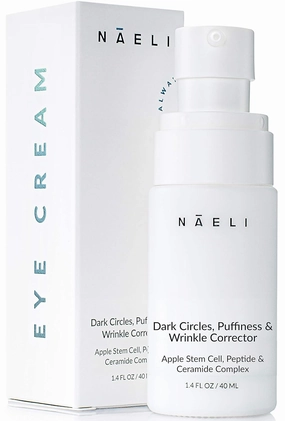 NAELI Eye Cream for Dark Circles, Puffiness & Wrinkles with Anti Aging Apple Stem Cell & Peptide Complex - Reduces Fine Lines, Diminishes Bags & Restores Under Eye, 1.4 oz