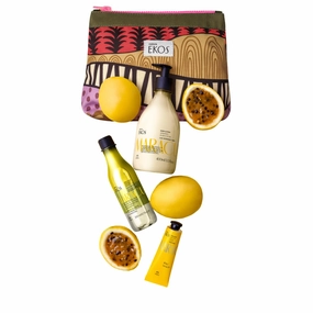 natura Ekos Maracujá Soothing Ritual Gift Set (3 Products) - Body Lotion, Shower Oil and Hand Cream - Gift Box and Make Up Bag - Vegan Skincare - Brazilian Beauty Secrets - Self Care & Body Care