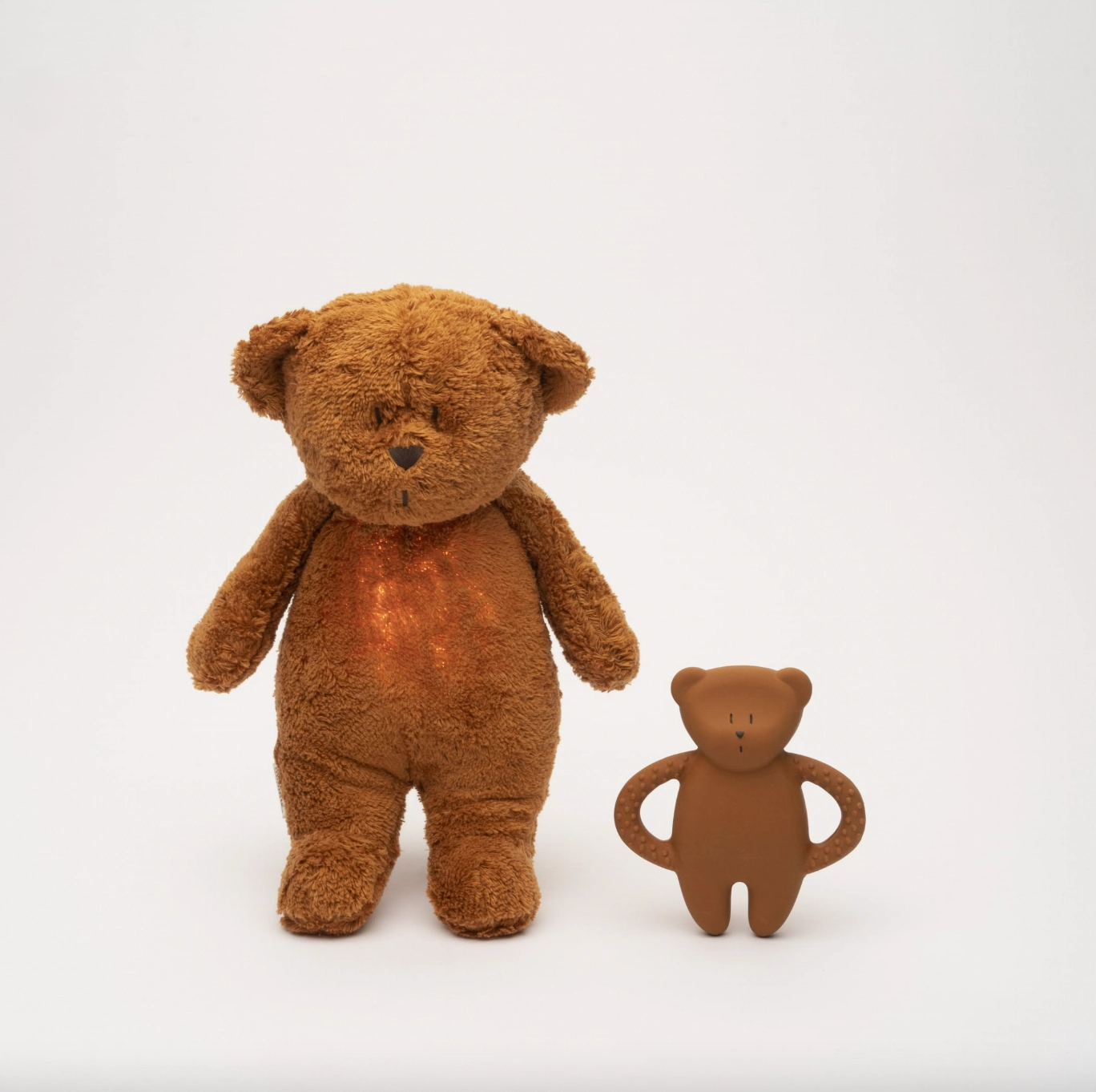 Natural rubber teething ring caramel