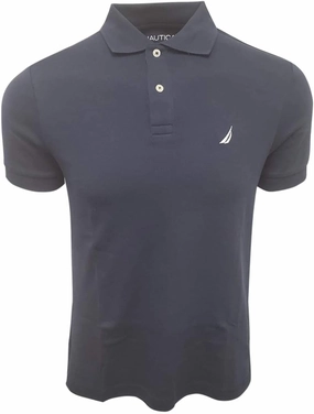 Nautica Men's Slim Fit Short Sleeve Solid Soft Cotton Polo Shirt