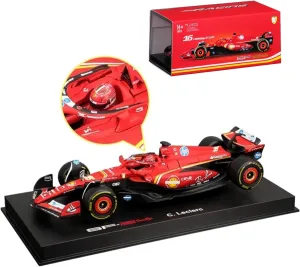 New Bbuago 2024 1/43 F1 SF24#16 Alloy Racing Car Leclerc for Ferari Die cast Model Car Formula Collection (Acrylic Packaging)