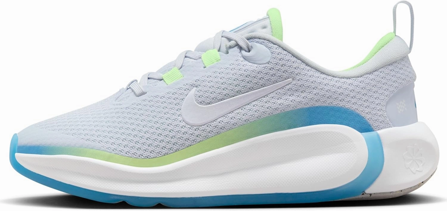 Nike Infinity Flow Big Kids' Running Shoes (FD6058-001, Football Grey/White-Barely Volt) Size 5.5
