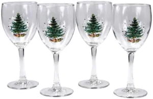 Nikko Ceramics Christmas 11-Ounce Glass Goblets, Set of 4