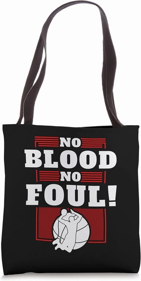 No Blood No Foul, Basketball Pun Fan Tote Bag