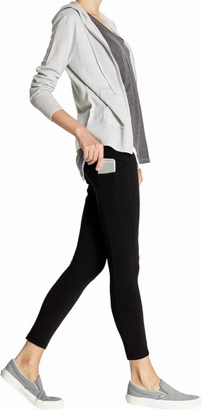No Nonsense Women's Soft Cotton Leggings with Side Pockets Workout Stretch Pull On Pants