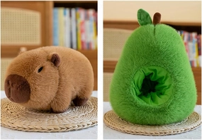 Nohito Cute Large Avocado Capybara Plush Toy 13.7'' Realistic Capybara Stuffed Animal Kawaii Soft Stuffed Avocado Food Plushie Pillow Doll