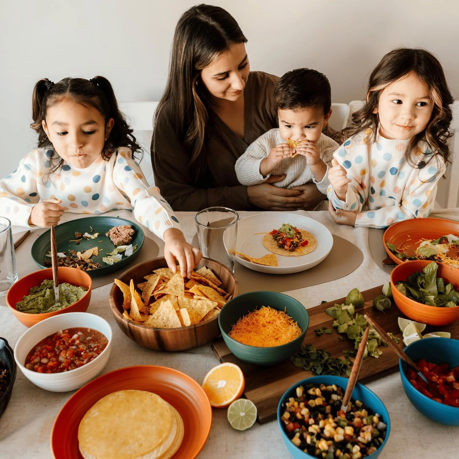 Nook Theory Reusable Wheat Straw Bowls 8 Pcs - 26 Oz Cereal Bowl, Non-Toxic Kids and Toddler Bowl, Microwavable, Dishwasher Safe and Unbreakable Dinnerware (Noir)