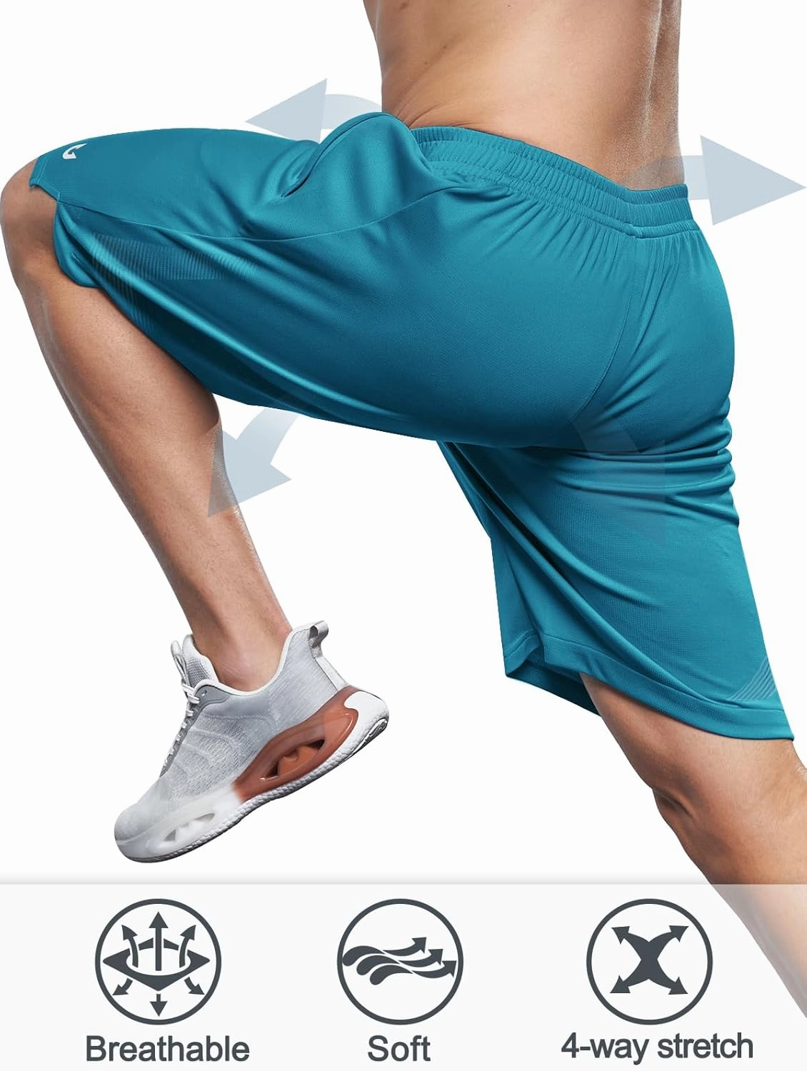 NORTHYARD Men's 10" Athletic Basketball Shorts with Zipper Pockets Quick Dry Lightweight Running Workout Gym Tennis Shorts