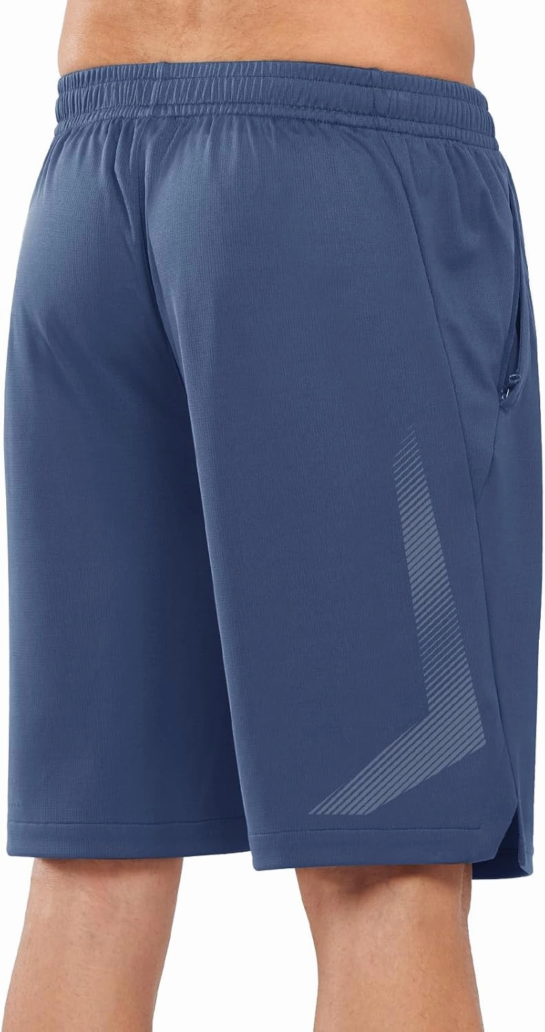 NORTHYARD Men's 10" Athletic Basketball Shorts with Zipper Pockets Quick Dry Lightweight Running Workout Gym Tennis Shorts