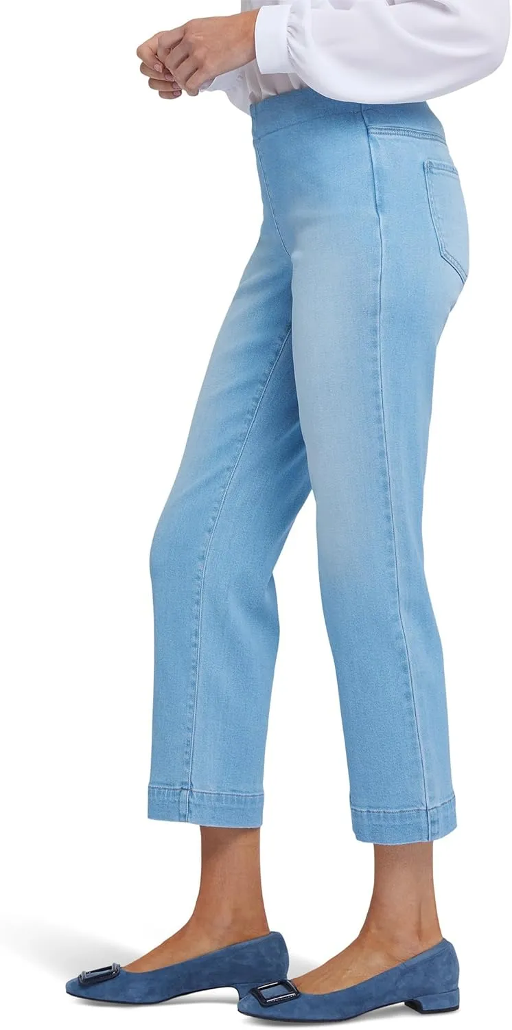 NYDJ Women's Bailey Relaxed Straight Ankle Pull-on Jeans