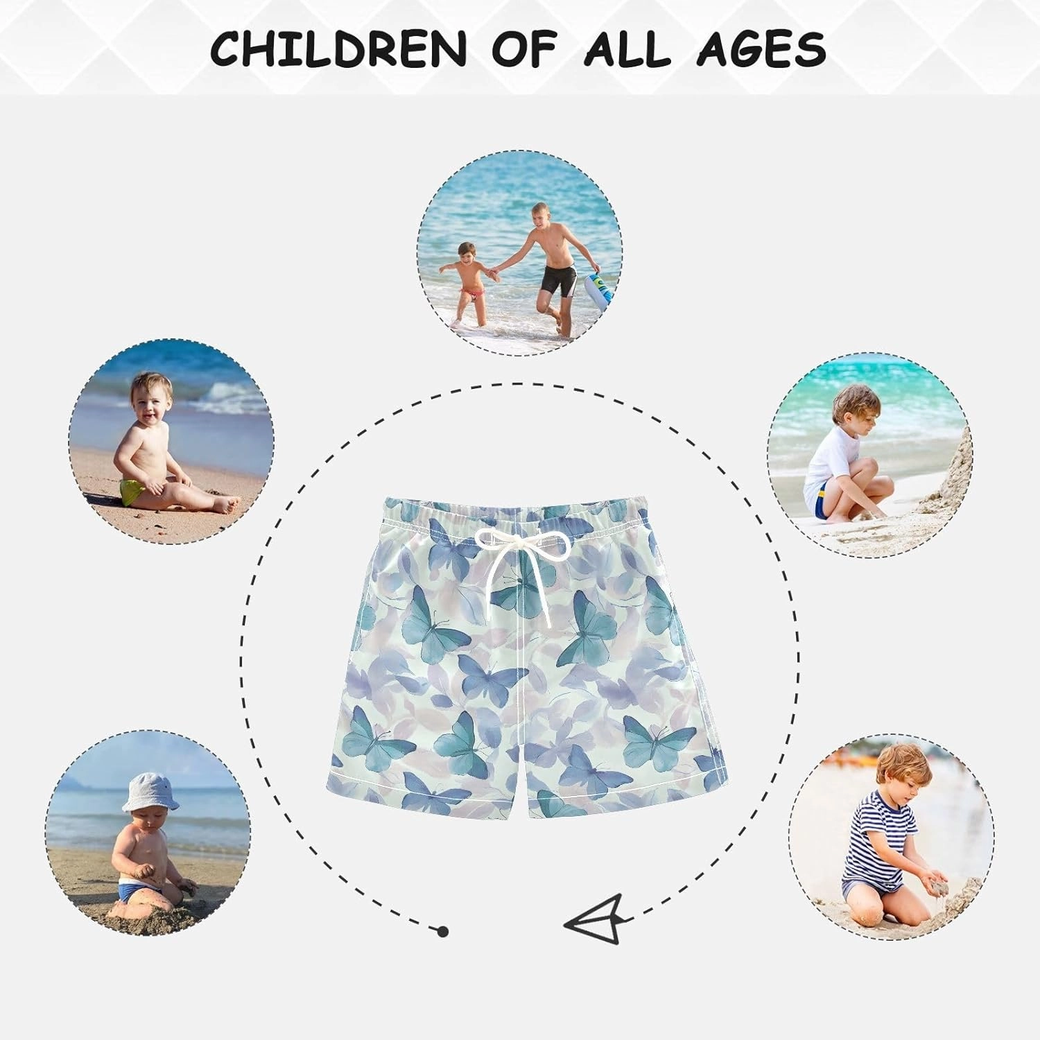 ODAWA Colorful Snake Black Boys Swim Trunks Toddler Swim Shorts Little Boy Bathing Suit Swimsuit with Mesh Lining 2T