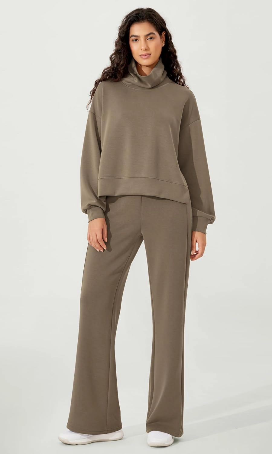 ODODOS Women's Modal Soft Mini Flared Pants with Pockets High Waist Pull-On Casual Lounge Pants-29/31" Inseam