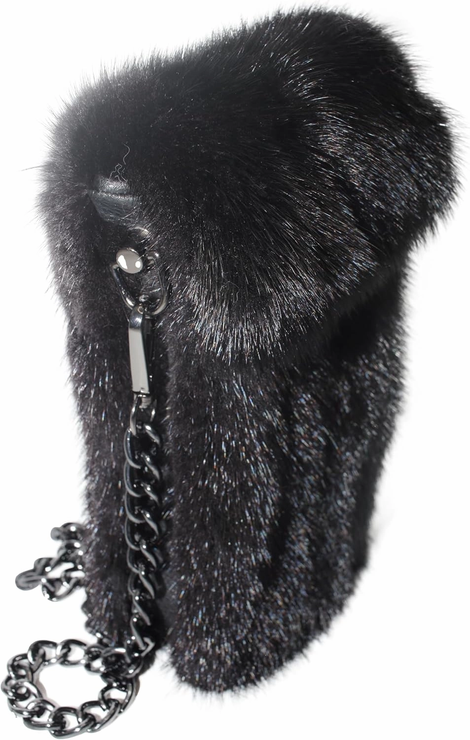 Opulent Danish Mink Fur Elegance Handbag with Genuine Sheepskin Lining - Ethical Luxury, Spacious Sophistication