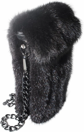 Opulent Danish Mink Fur Elegance Handbag with Genuine Sheepskin Lining - Ethical Luxury, Spacious Sophistication