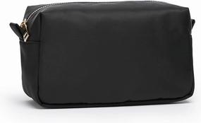 Organizer Bag Lightweight Cosmetic Bag with Ring Clasp Perfect Travel Makeup Bag for Women nylon Stand Up Design (Black/Nylon)