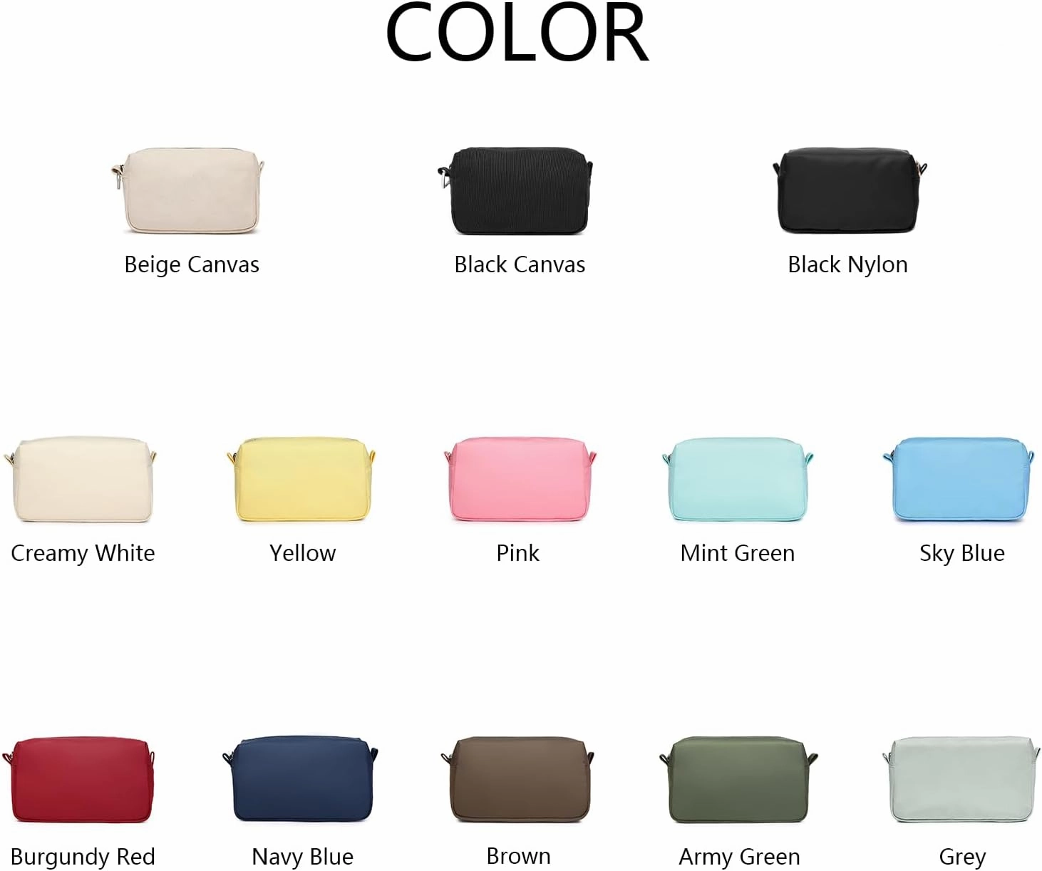 Organizer Bag Lightweight Cosmetic Bag with Ring Clasp Perfect Travel Makeup Bag for Women nylon Stand Up Design (Black/Nylon)