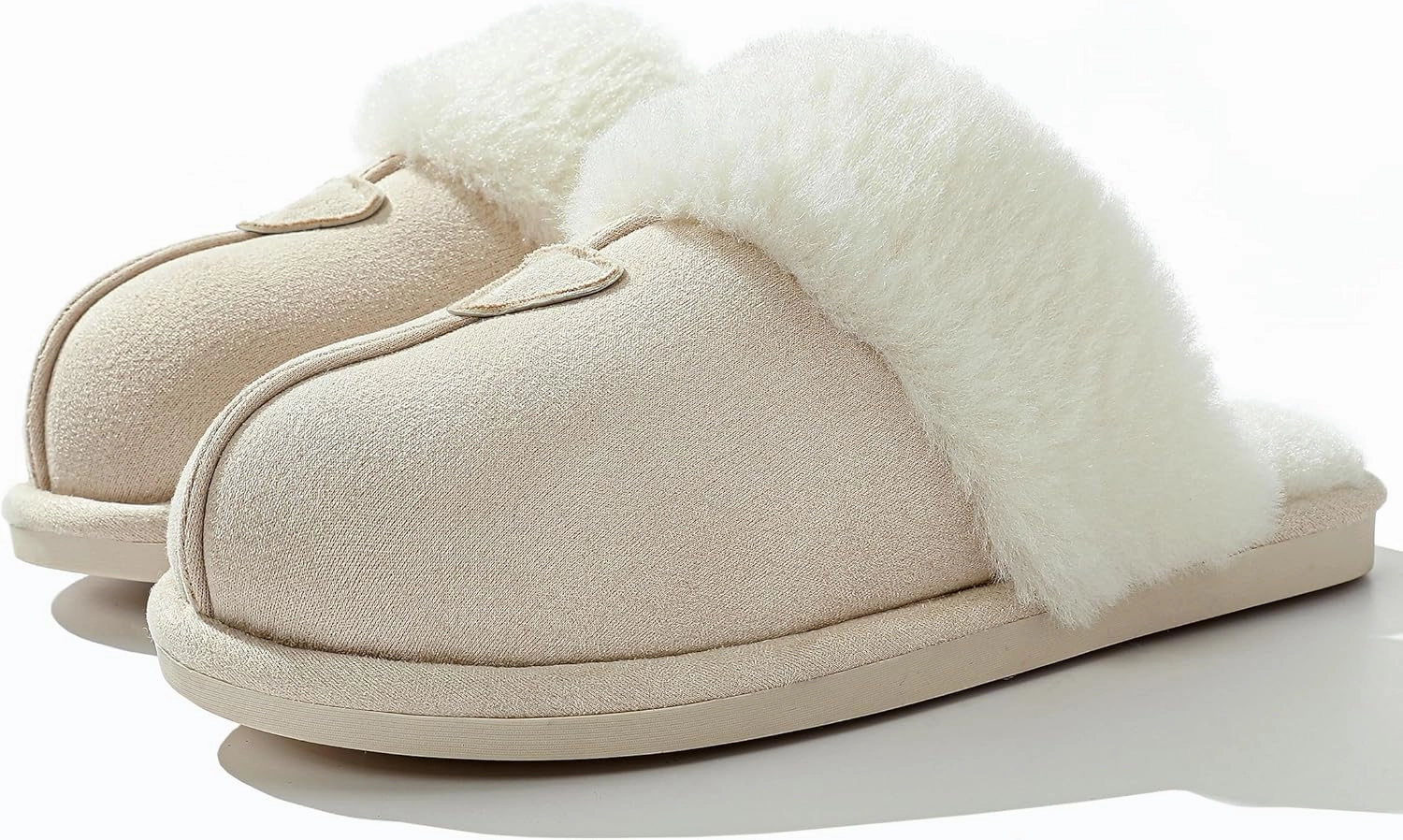 Parlovable Womens Fuzzy Slippers Memory Foam Suede House Slippers Faux Fur Indoor Outdoor Shoes