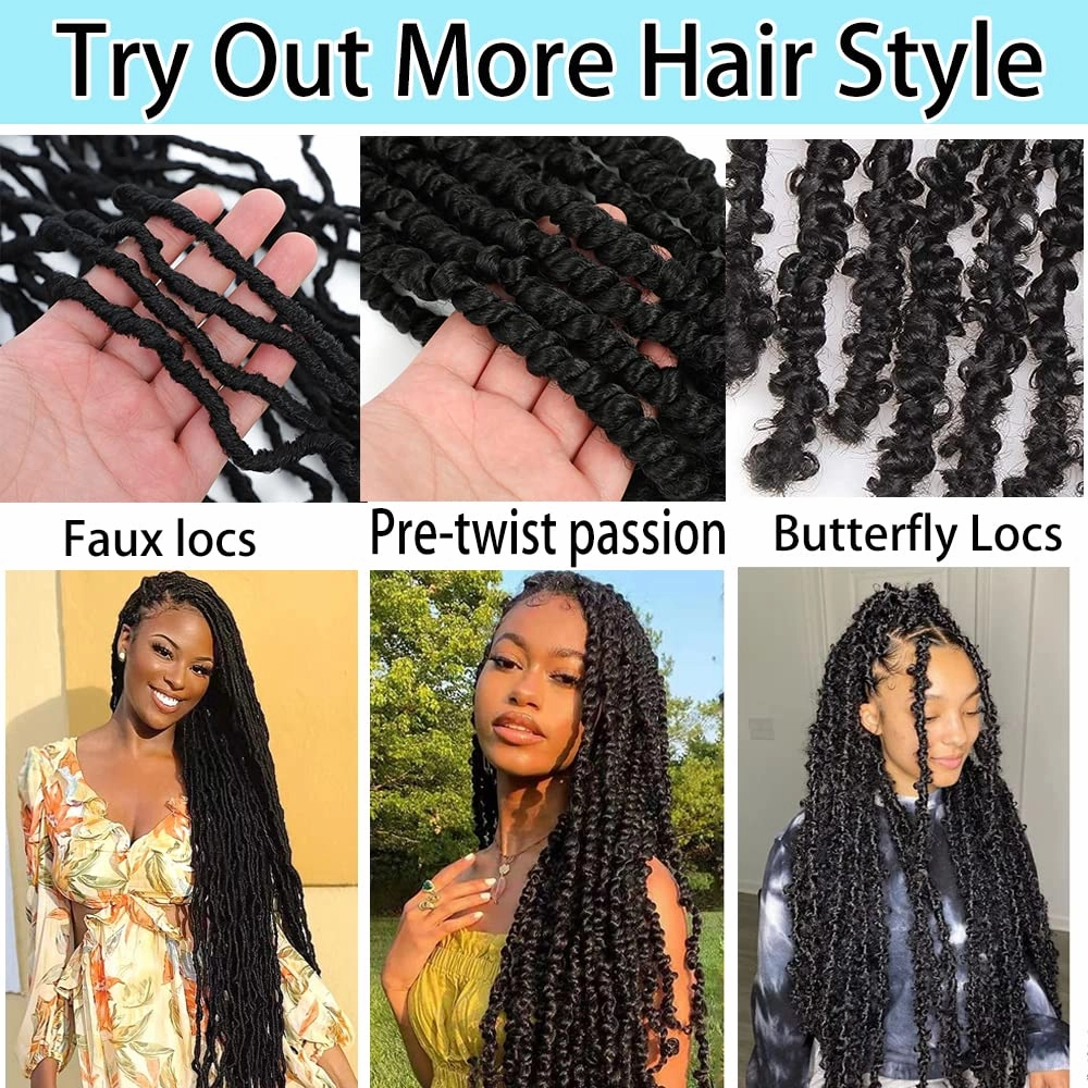 Passion Twist Hair 30 Inch: Water Wave Crochet Hair for Black Women-Long Bohemian Passion Twists Braiding Hair Extensions (30#, 30 inch)