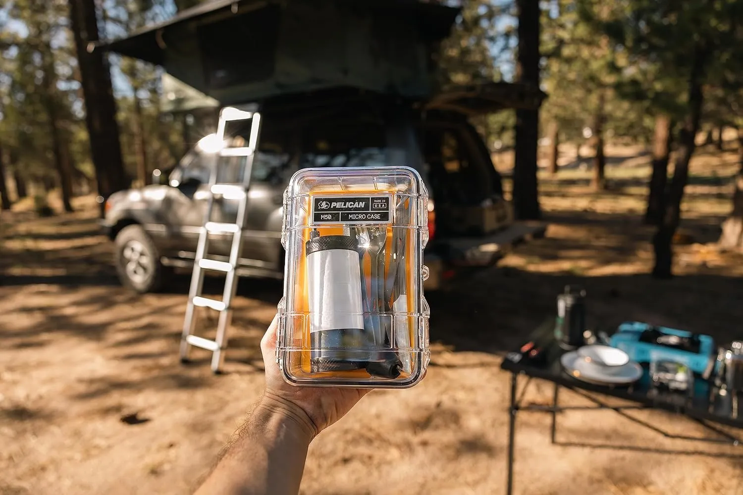 Pelican M50 Micro Case - Waterproof Case (Dry Box, Field Box) for iPhone, GoPro, Camera, Camping, Fishing, Hiking, Kayak, Beach and More (Black)