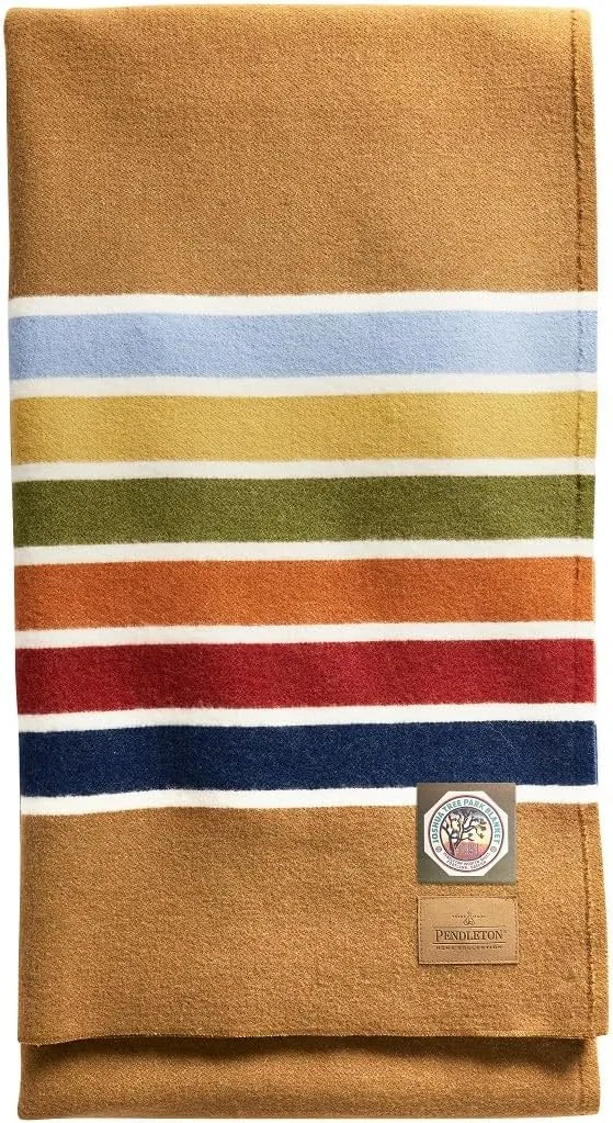 Pendleton National Park Blanket Twin 60" x 90" - 100% Wool, Soft and Durable Throw for Home & Outdoor Adventures, Iconic Park Stripes Collectible Keepsake - Joshua Tree