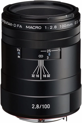 Pentax HD PENTAX-D FA Macro 100mm F2.8ED AW Macro Lens, dustproof, Weather-Resistant AW (All Weather) Construction, Black (20320)