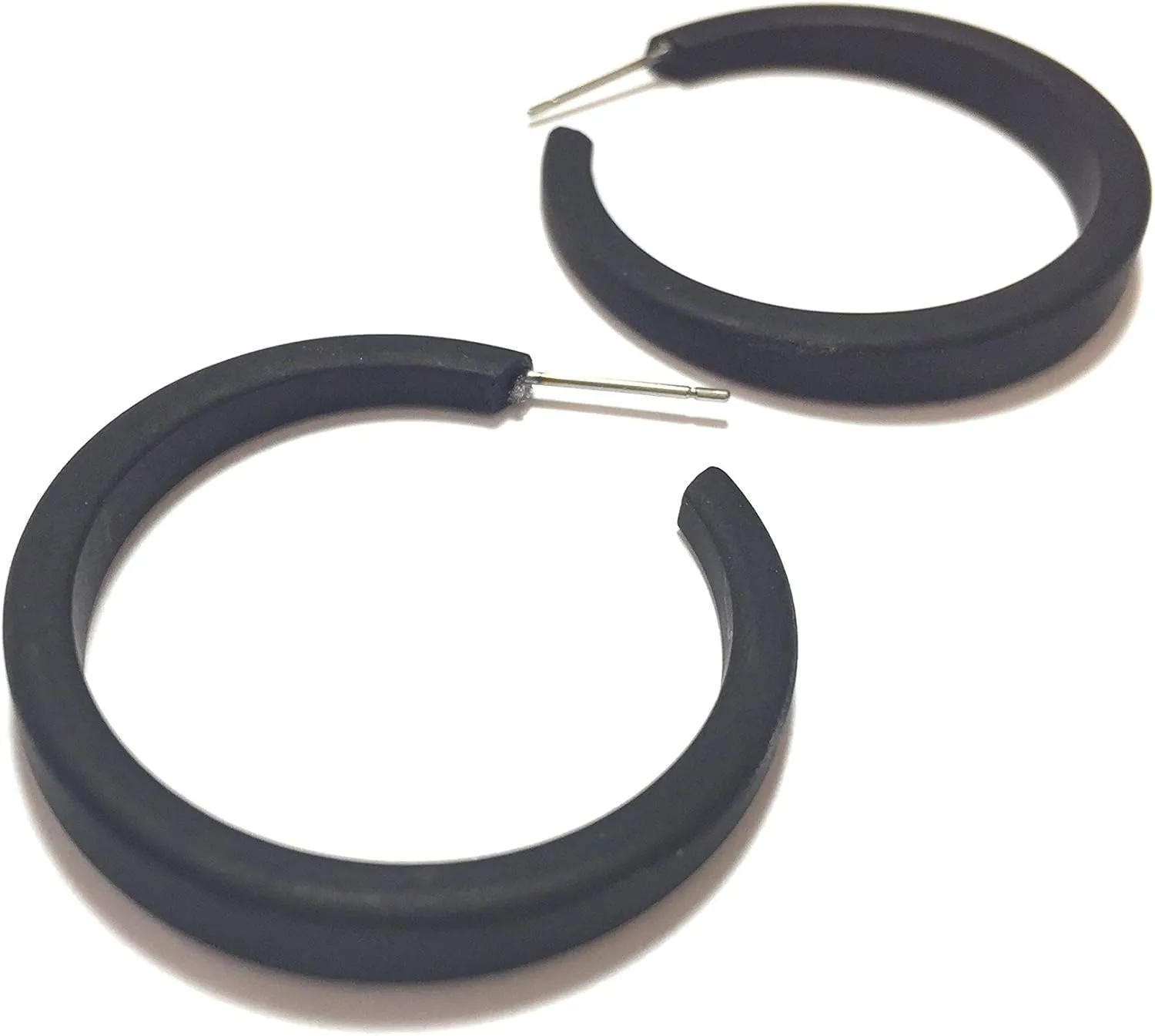 Phoenix Hoop Earrings, Lightweight & Hypoallergenic, Handmade Jewelry for Women, Round Circle Earrings, USA Made, Vintage Lucite Acrylic, 1.5” (37mm) Diameter
